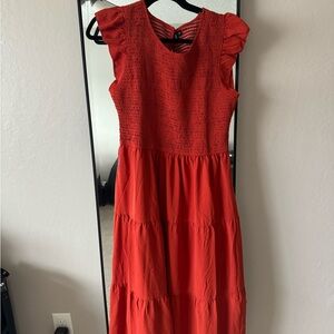 Orange/ Red Sleeveless Dress